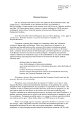 Chairman's Summary of the 1st Senior Council