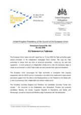 Statement by the Delegation of the United Kingdom/EU on Freedom of the media in Tajikistan
