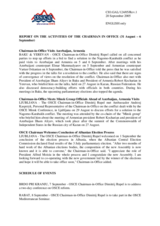 Report on the activities of the OSCE Chairman-in-Office