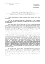 Statement by the Delegation of Turkey in response to the Minister of Foreign Affairs of Azerbaijan H.E. Elmar Memmedyarov