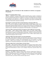 Report on the activities of the OSCE Chairman-in-Office