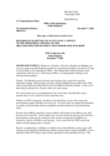 Remarks by Secretary of State of the United States of America, Colin L. Powell