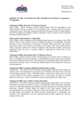 Report on the activities of the OSCE Chairman-in-Office