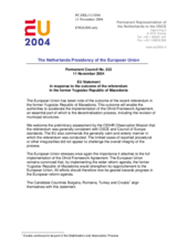 Statement by the Delegation of Netherlands/EU (with the candidate countries) on the outcome of the referendum in the former Yugoslav Republic of Macedonia