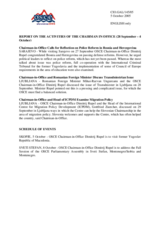 Report on the activities of the OSCE Chairman-in-Office