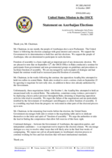 Statement by the Delegation of the Unites States of America on Azerbaijan Elections