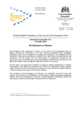 Statement by the Delegation of the United Kingdom/EU Presidency on the case of the newspaper Narodnaya Volya in Belarus