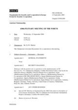 Journal of the 430th Plenary Meeting of the Forum for Security Co-operation