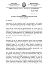 Statement by the Delegation of Azerbaijan on incident during monitoring by the Personal Representative of the Chairman-in-Office on the conflict dealt with by the OSCE Minsk Conference