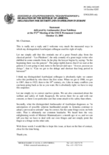 Statement by the Delegation of Armenia on incident during monitoring by the Personal Representative of the Chairman-in-Office on the conflict dealt with by the OSCE Minsk Conference