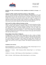 Report on the activities of the OSCE Chairman-in-Office