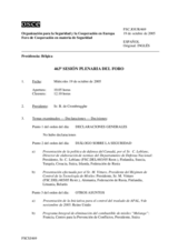 Journal of the 463rd Plenary Meeting of the Forum for Security Co-operation (es)