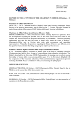 Report on the activities of the OSCE Chairman-in-Office