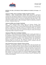 Report on the activities of the OSCE Chairman-in-Office