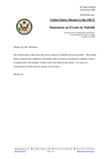 Statement by the Delegation of the United States of America on Events in Nalchik