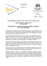 Statement by the Delegation of the United Kingdom/EU Presidency in response to the Prime Minister of Georgia, H.E. Zurab Noghaideli