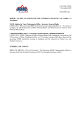 Report on the activities of the OSCE Chairman-in-Office