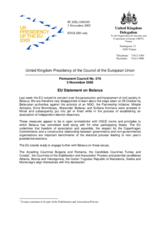 Statement by the Delegation of the United Kingdom/EU Presidency on the case of the NGO Partnership in Belarus