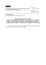 Forum for Security Co-operation Decision, subject to a silence procedure expiring on Friday, 19 November 2004, at 6 p.m. (it)