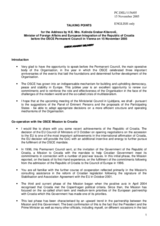 Talking points for the address by Mrs. Kolinda Grabar-Kitarovic, Minister of Foreign Affairs and European Integration of the Republic of Croatia