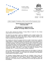 Statement by the Delegation of the United Kingdom/EU Presidency in response to the Minister of Foreign Affairs of Croatia