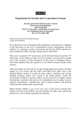 Keynote speech by the OSCE Secretary General at the Symposium on OSCE, NATO and the EU