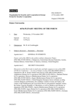 Journal of the 467th Plenary Meeting of the Forum for Security Co-operation