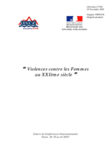 Final Report of the conference on violence against women in the 21st Century, Paris, 28 and 29 April 2005