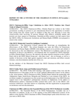 Report on the activities of the OSCE Chairman-in-Office