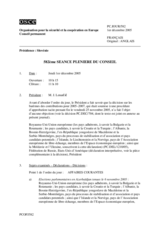 Journal of the 582nd Plenary Meeting of the Permanent Council (fr)