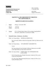 Journal of the First Day of the Thirteenth Meeting of the Ministerial Council (de)