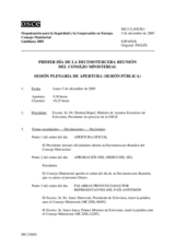 Journal of the First Day of the Thirteenth Meeting of the Ministerial Council (es)