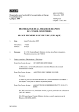 Journal of the First Day of the Thirteenth Meeting of the Ministerial Council (fr)