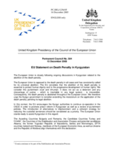 Statement by the Delegation of the United Kingdom/EU Presidency on death penalty in Kyrgyzstan