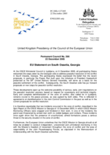 Statement by the Delegation of the United Kingdom/EU Presidency on the situation in South Ossetia, Georgia
