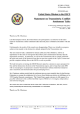 Statement by the Delegation of the United States of America on Transdnistria conflict settlement talks