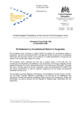Statement by the Delegation of the United Kingdom/EU Presidency on constitutional reform in Kyrgyzstan