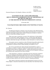 Statement by the Delegation of Belarus concerning the human rights situation in the United States of America