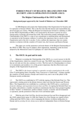 Foreign policy of Belgium: Organization for Security and Co-operation in Europe (OSCE)