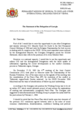 Statement by the Delegation of Georgia in response to the address of the OSCE Chairman-in-Office Karel De Gucht