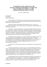 Statement by Karel De Gucht, OSCE Chairman-in-Office and Foreign Minister of Belgium, at the UN Security Council