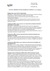 Report on the activities of the OSCE Chairman-in-Office