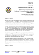Statement by the Delegation of the United States of America on Government of Uzbekistan's second round of Andijon trial verdicts