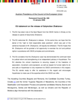 Statement by the Delegation of Austria/EU Presidency on the release of Mr. G. Zhakiyanov in Kazakhstan