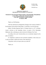 Statement by the Delegation of Kazakhstan on the release of Mr. G. Zhakiyanov