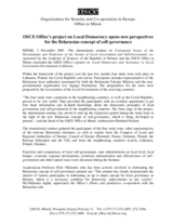 Results from OSCE Office in Minsk's Local Governance project