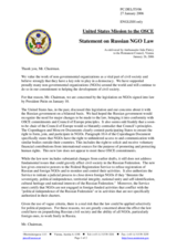 Statement by the Delegation of the United States of America on Russian NGO Law