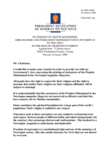 Statement by the Delegation of Norway on the issue of tolerance in Norway