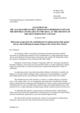 Statement by the Delegation of Belarus on Belarusian proposal for the establishment of a global partnership against slavery and trafficking in human beings in the twenty-first century