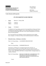 Journal of the 473rd Plenary Meeting of the Forum for Security Co-operation (de)